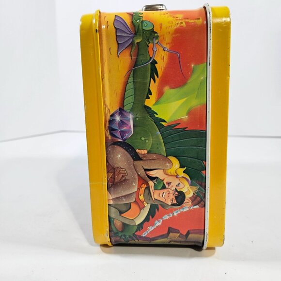 Dragons Lair Arcade Game Vintage Metal Lunchbox & Thermos Set 1983 Aladdin - Picture 6 of 13